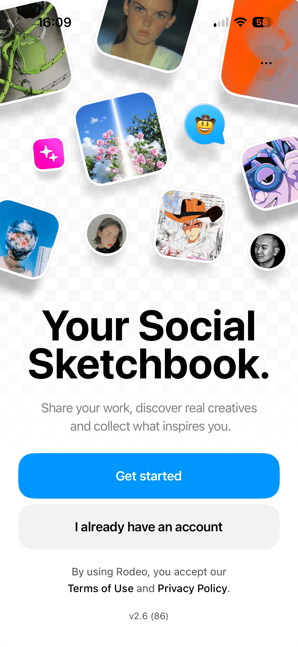 Rodeo — Landing screen iterations